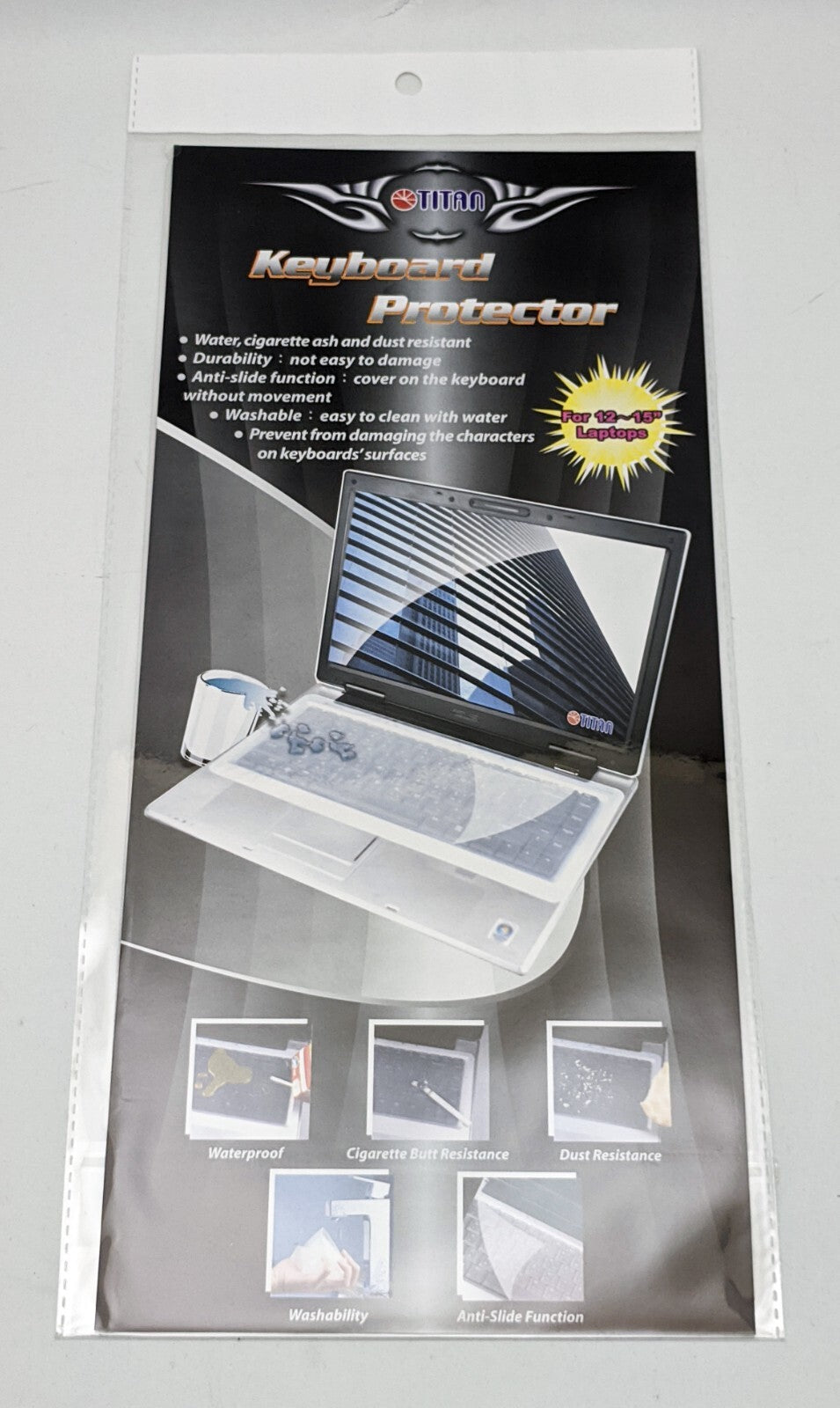 5-pack: NEW Titan TTN-ST01 Sleek Keyboard Protector Cover Pad for 12" to 15" Notebook/Laptop Computer PC (Copy)