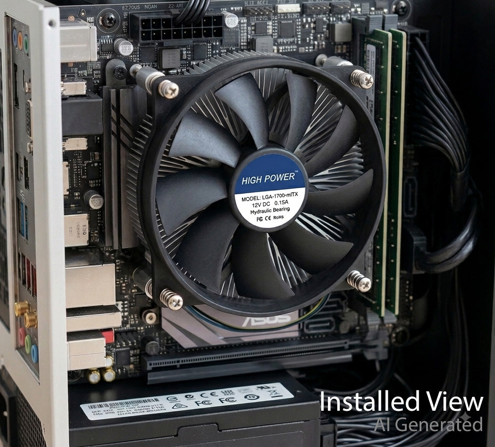 NEW HIGH POWER® Low Profile 4pin PWM Fan Intel Socket LGA1700  LGA-1851 Active CPU Cooler
