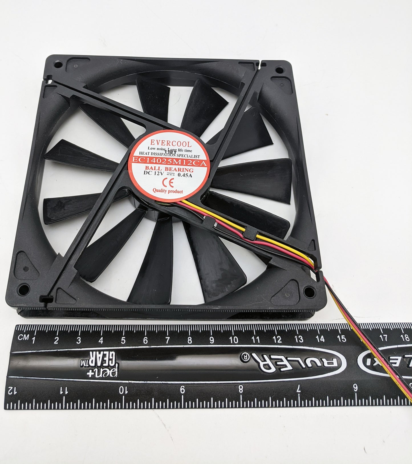 2-Pack: NEW Evercool 140mm Ball 3pin 12V 0.45A PC Case Cooling Fan EC14025M12CA