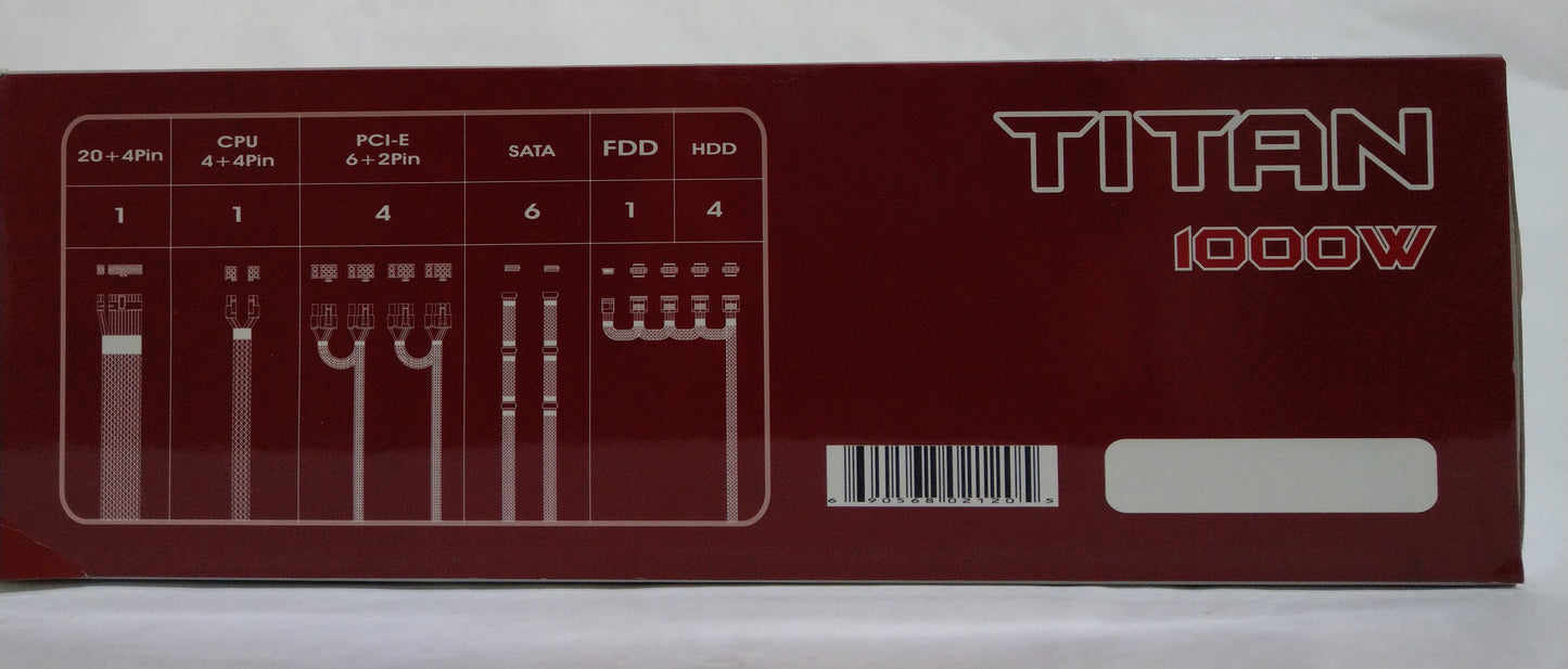 AZZA Titan PSAZ-1000-A14S 1000W 4x PCI-E ATX/EPS 12V 80+ Bronze SLI Gaming PC Power Supply, 1000-Watt 1KW PSU