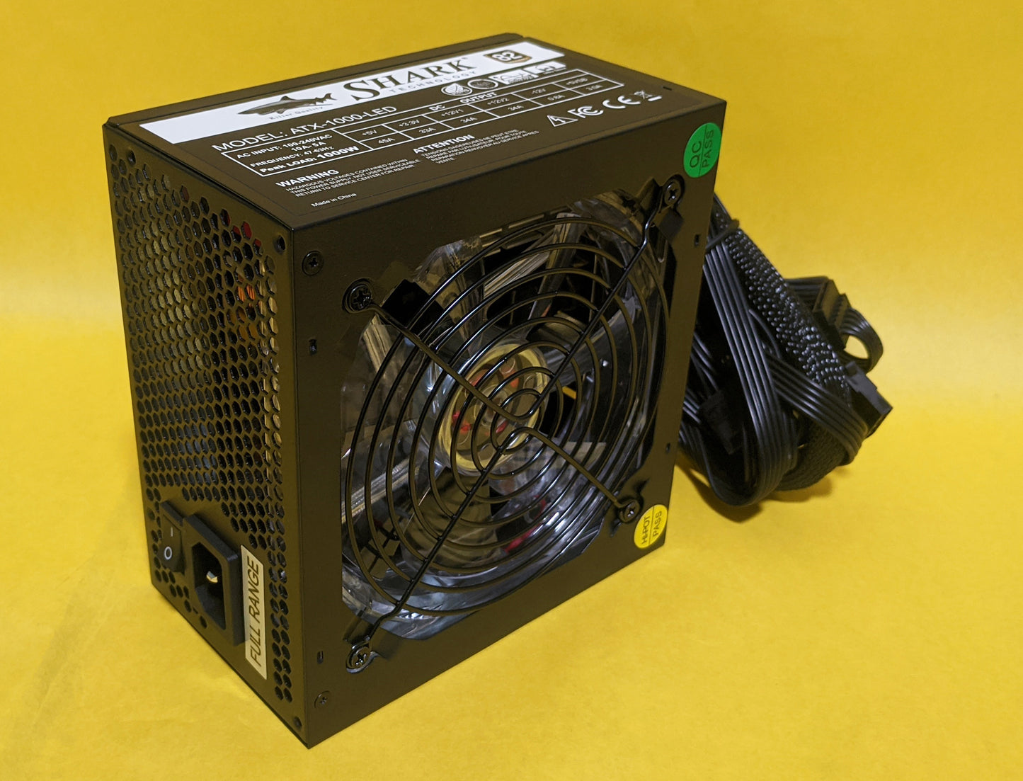 SHARK ATX-1000-LED Quiet LED Fan 1000W Gaming PC PCIe Power Supply ATX/EPS 12V