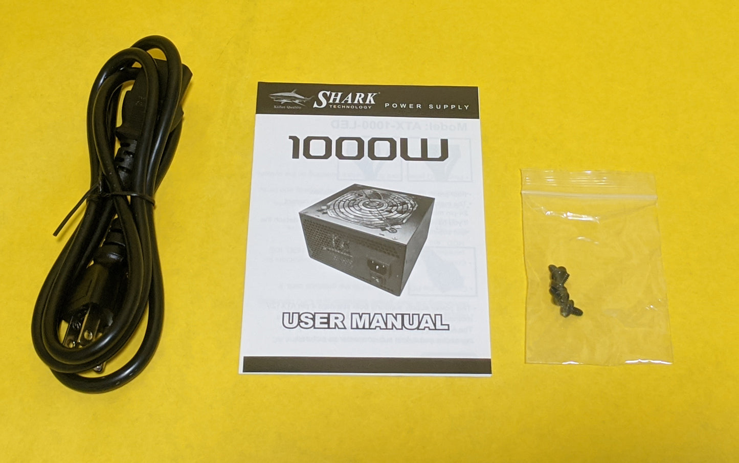 SHARK ATX-1000-LED Quiet LED Fan 1000W Gaming PC PCIe Power Supply ATX/EPS 12V