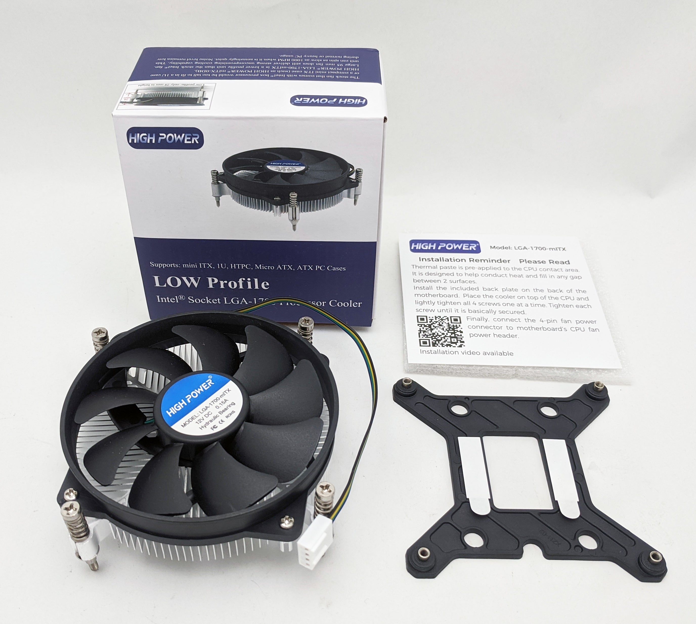 NEW HIGH POWER® Low Profile 4pin PWM Fan Intel Socket LGA1700 CPU