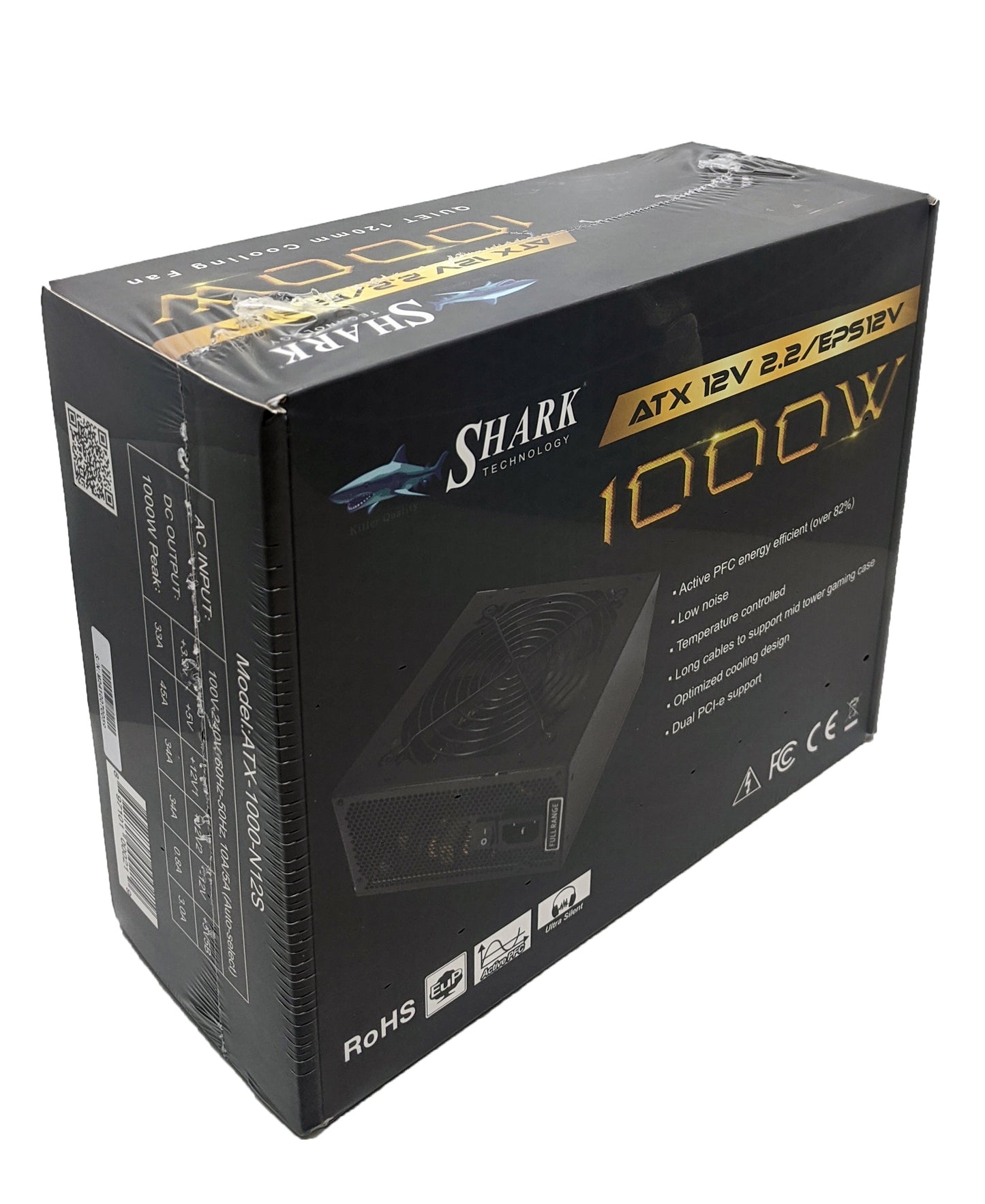 5-Pack: NEW SHARK TECHNOLOGY® 1000W Gaming PC Power Supply for AMD Ryzen 5, 7 Motherboard/GeForce GTX