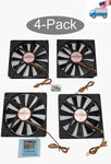 4-Pack: NEW Evercool 140mm Ball 3pin 12V 0.45A PC Case Cooling Fan EC14025M12CA