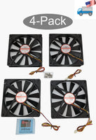 4-Pack: NEW Evercool 140mm Ball 3pin 12V 0.45A PC Case Cooling Fan EC14025M12CA