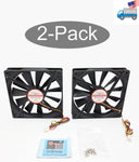 2-Pack: NEW Evercool 140mm Ball 3pin 12V 0.45A PC Case Cooling Fan EC14025M12CA