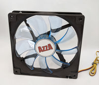 2-pack: NEW Azza 140mm x 25mm Blue LED 3-pin Gaming PC Case Cooling Fan 14cm