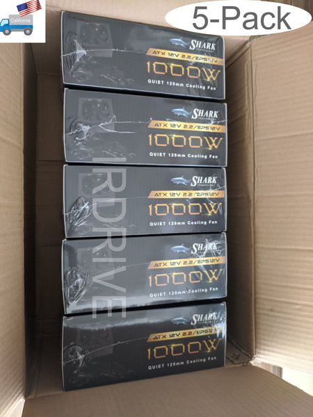 5-Pack: NEW SHARK TECHNOLOGY® 1000W Gaming PC Power Supply for AMD Ryzen 5, 7 Motherboard/GeForce GTX