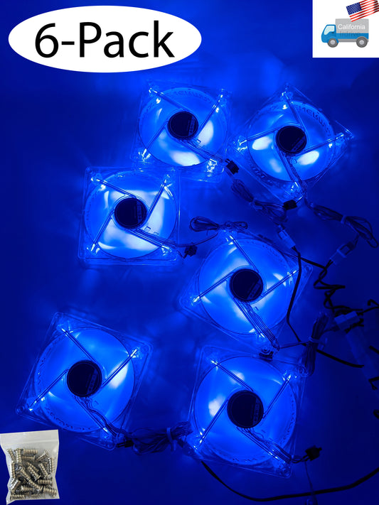 Lot 6: New Enermax Twister 90mm BLUE LED (ON/OFF Switch) 12V 3pin PC Case Cooling Fan Model: XUCEV9N (Copy) (Copy)