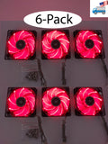 6-pack: NEW Enermax Twister 80mm x 25mm RED LED 3-pin 12V Case Cooling Fan