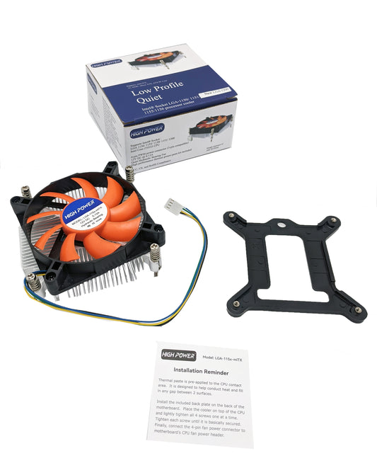 HIGH POWER® LGA-115x-mITX Low Profile (26.95mm in height) Intel Processor Cooling Fan & Heat-sink   LGA 1156/1155/1150/1151/1200