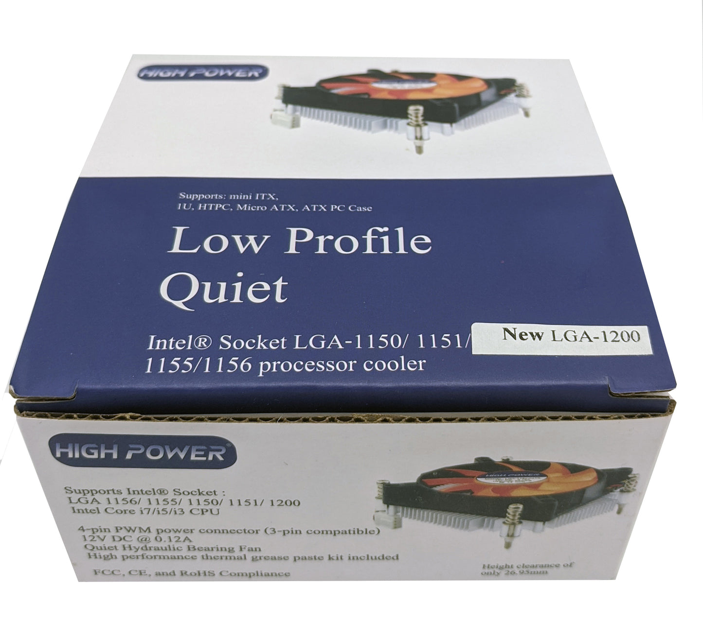 Lot 7: NEW HIGH POWER® LGA-115x-mITX 1U Low-Profile Quiet 80mm CPU Cooling Fan i5 i7
