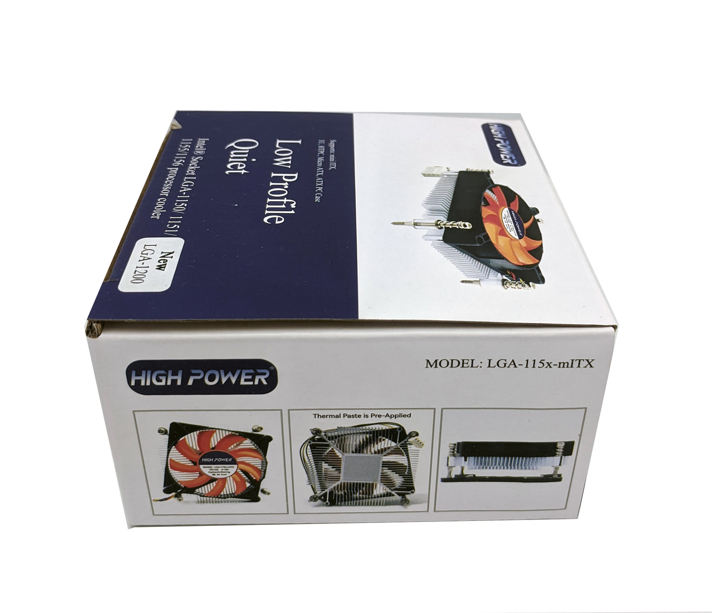 Lot 7: NEW HIGH POWER® LGA-115x-mITX 1U Low-Profile Quiet 80mm CPU Cooling Fan i5 i7