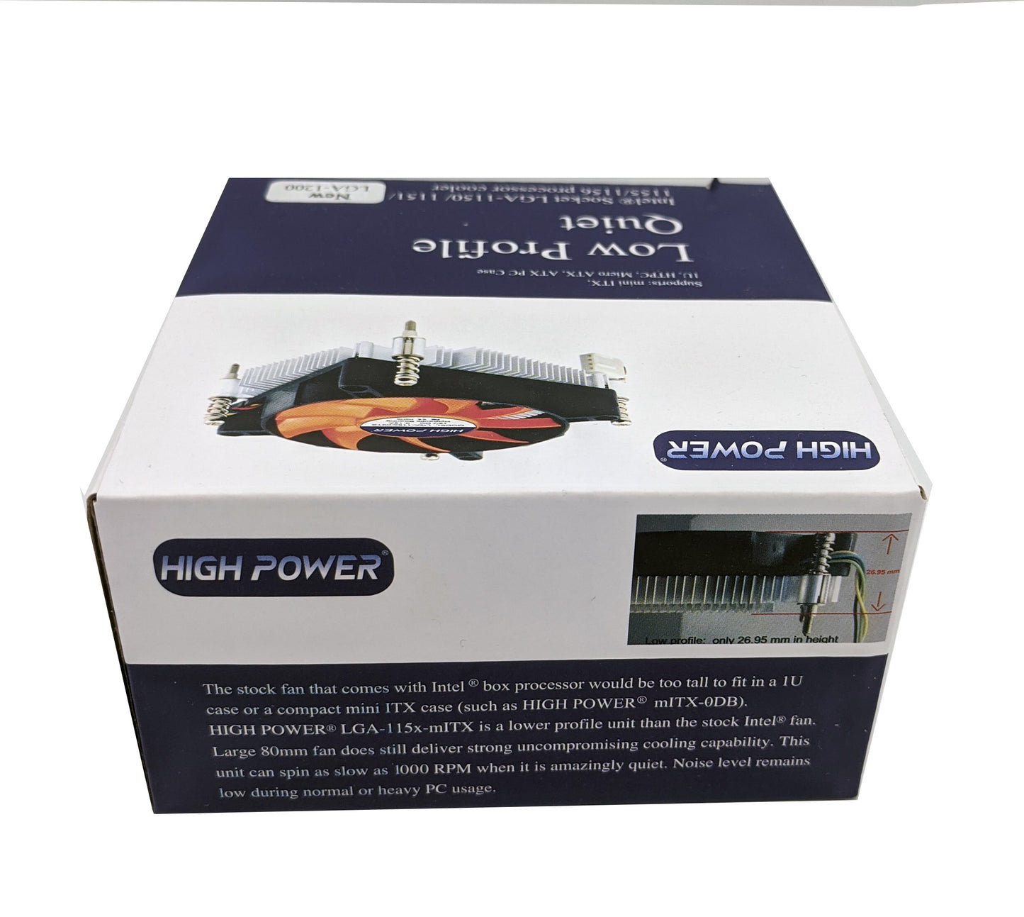 Lot 7: NEW HIGH POWER® LGA-115x-mITX 1U Low-Profile Quiet 80mm CPU Cooling Fan i5 i7