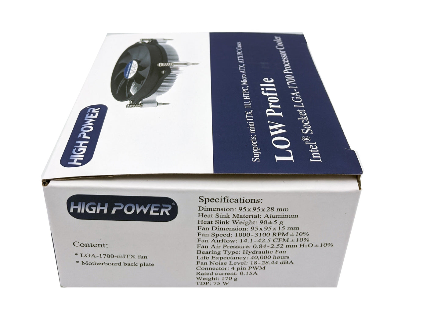 4-Pack: NEW HIGH POWER® Low Profile 4pin PWM Fan Intel Socket LGA1700 CPU Cooler