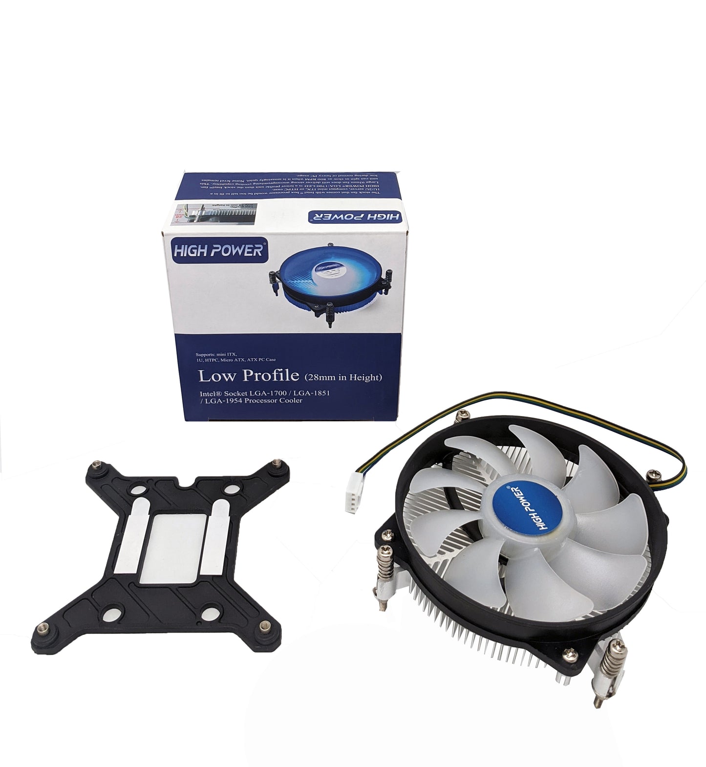 HIGH POWER® Low Profile Blue LED Intel Socket LGA1700 for i7/i5/i3/i9 CPU Cooler