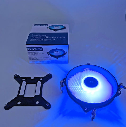 HIGH POWER® Low Profile Blue LED Intel Socket LGA1700 for i7/i5/i3/i9 CPU Cooler