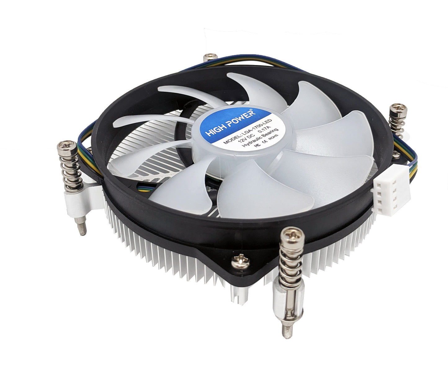 HIGH POWER® Low Profile Blue LED Intel Socket LGA1700 for i7/i5/i3/i9 Active CPU Cooler