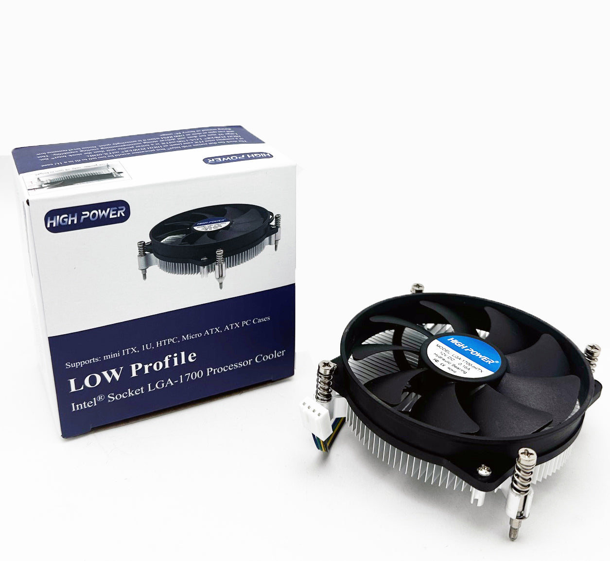 4-Pack: NEW HIGH POWER® Low Profile 4pin PWM Fan Intel Socket LGA1700 CPU Cooler