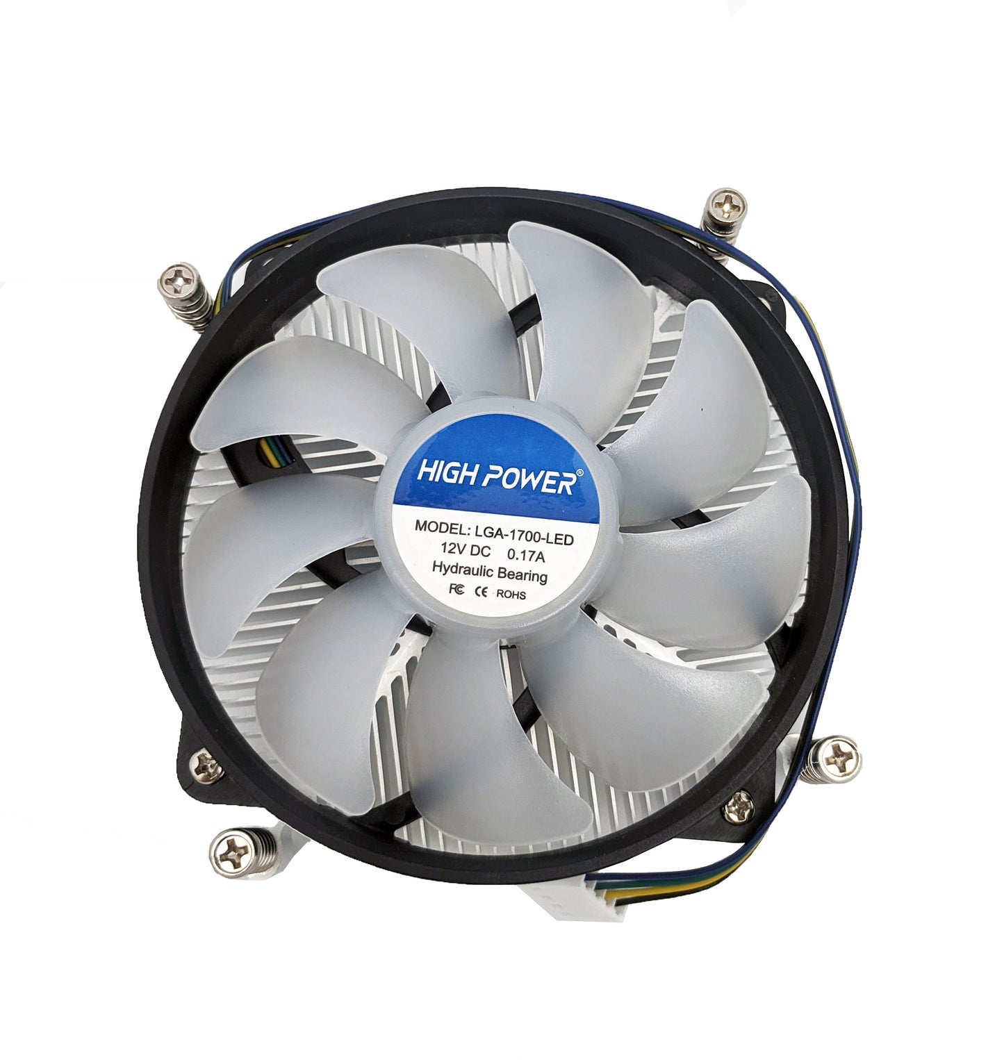 HIGH POWER® Low Profile Blue LED Intel Socket LGA1700 for i7/i5/i3/i9 Active CPU Cooler