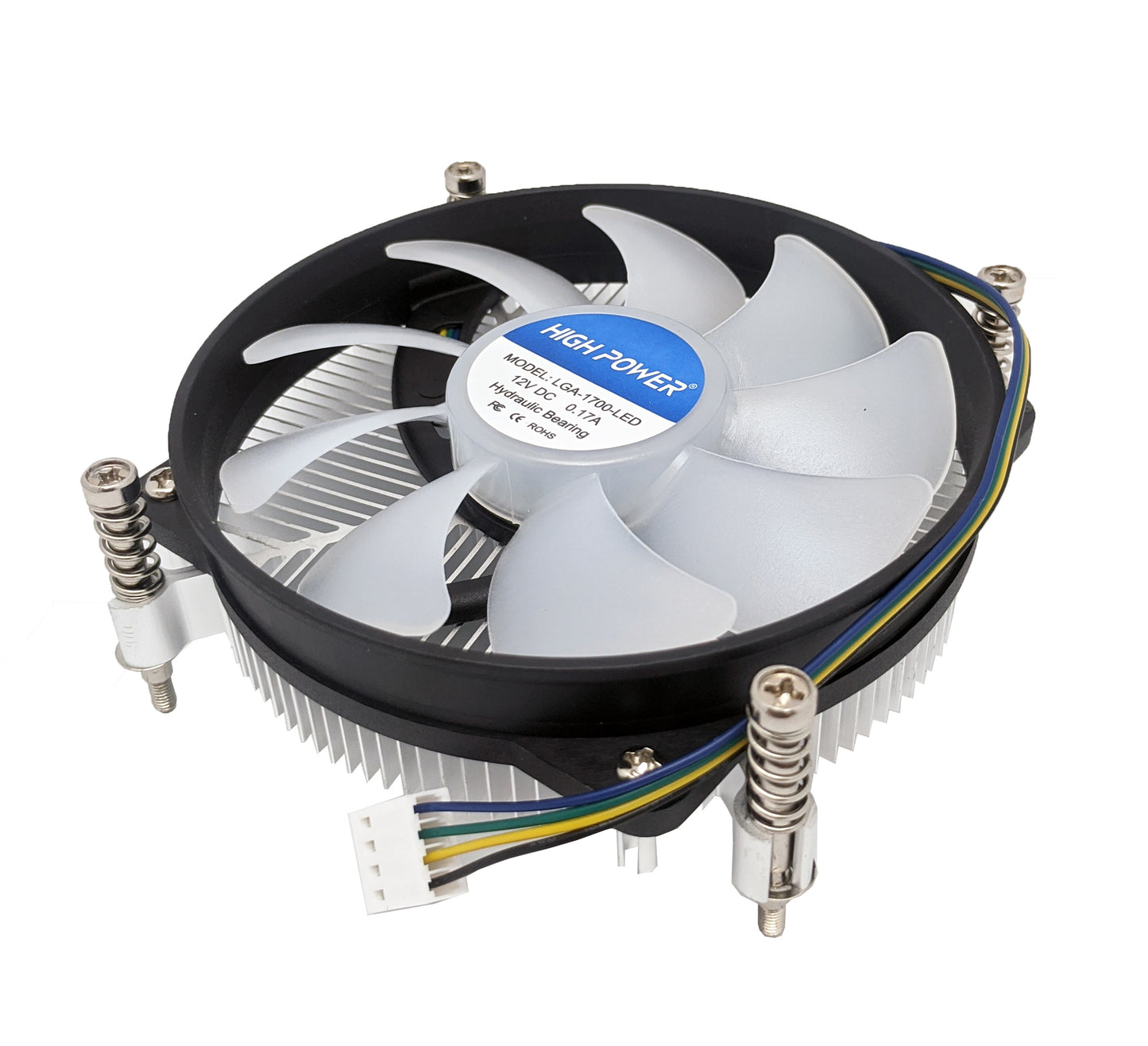 HIGH POWER® Low Profile Blue LED Intel Socket LGA1700 for i7/i5/i3/i9 Active CPU Cooler