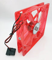 2-Pack: New AZZA 135mm/140mm 4-pin Molex Quad RED LED Gaming PC Case Cooling Fan Kit