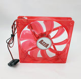 2-Pack: New AZZA 135mm/140mm 4-pin Molex Quad RED LED Gaming PC Case Cooling Fan Kit