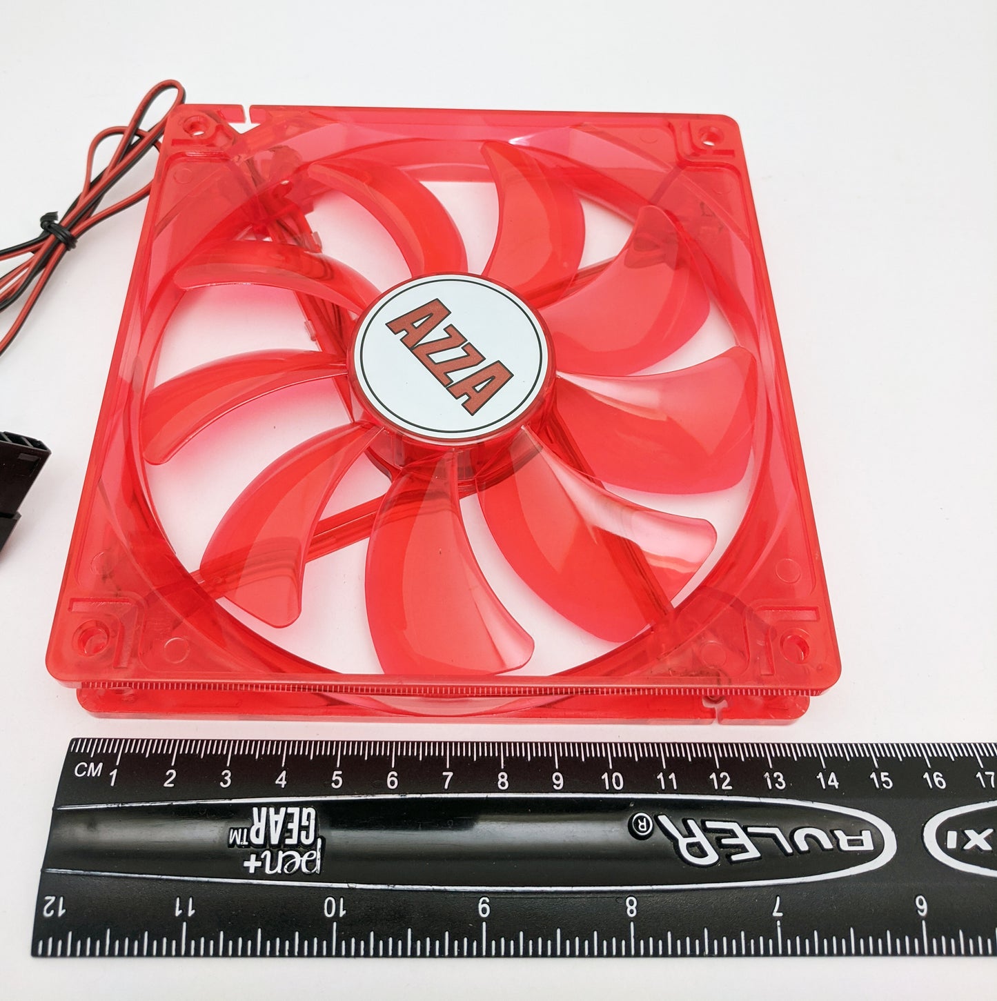 2-Pack: New AZZA 135mm/140mm 4-pin Molex Quad RED LED Gaming PC Case Cooling Fan Kit
