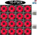 Wholesale 16-pack: NEW Enermax Twister 80mm x 25mm RED LED 3-pin 12V Case Cooling Fan Model: XUCTA8N-R
