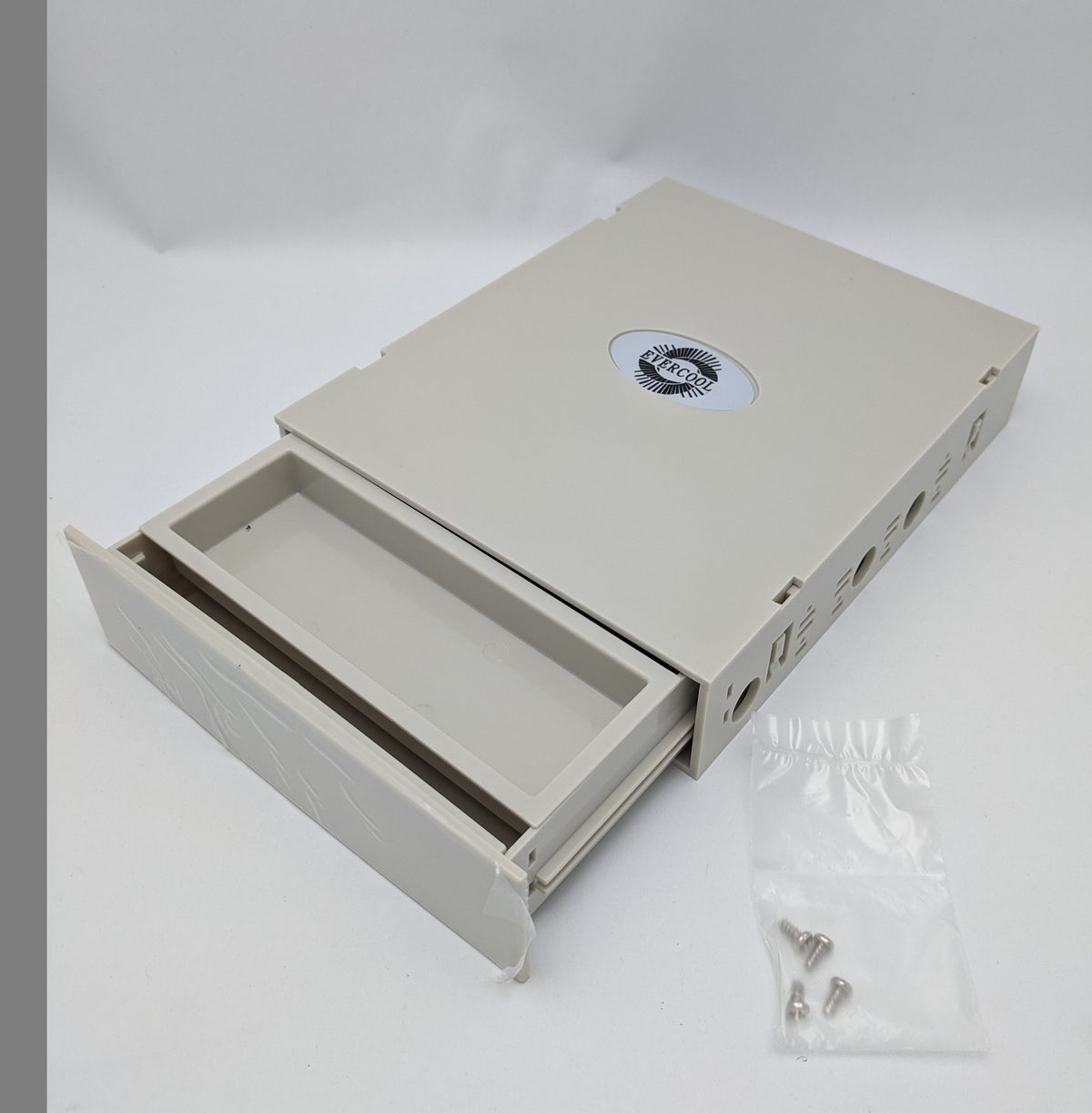 Evercool Desktop PC Case 5.25" Drive Bay Beige Panel Storage Drawer BOX-MK-WH