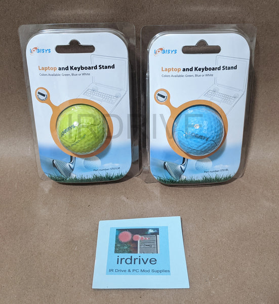 2pc: NEW Logisys Lime/Blue Golf Ball Notebook, Keyboard, Cellphone Anti-Slip Tilt Stand ST01LM ST01BL