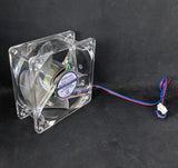 3-Pack: NEW Evercool Crystal 80mm x 35mm Multi-Color LED PC Case Cooling Fan Lot