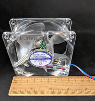 3-Pack: NEW Evercool Crystal 80mm x 35mm Multi-Color LED PC Case Cooling Fan Lot