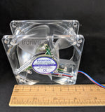 3-Pack: NEW Evercool Crystal 80mm x 35mm Multi-Color LED PC Case Cooling Fan Lot