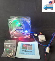 3-Pack: NEW Evercool Crystal 80mm x 35mm Multi-Color LED PC Case Cooling Fan Lot