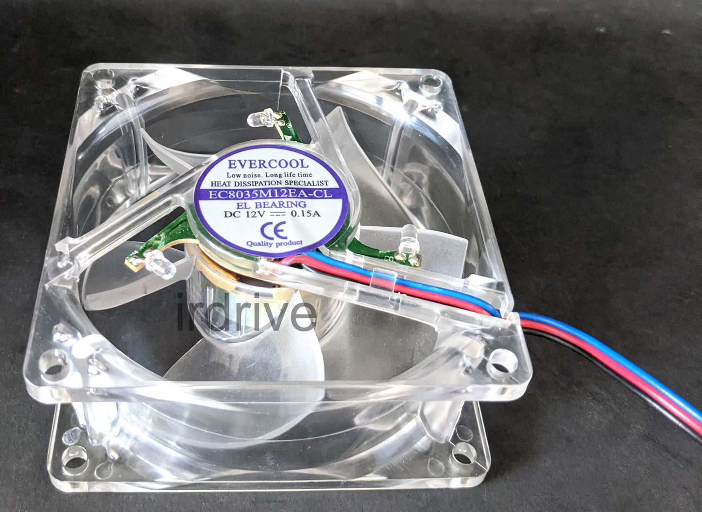 3-Pack: NEW Evercool Crystal 80mm x 35mm Multi-Color LED PC Case Cooling Fan Lot