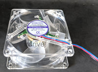 3-Pack: NEW Evercool Crystal 80mm x 35mm Multi-Color LED PC Case Cooling Fan Lot