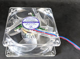 3-Pack: NEW Evercool Crystal 80mm x 35mm Multi-Color LED PC Case Cooling Fan Lot
