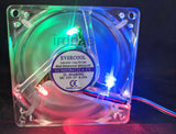 3-Pack: NEW Evercool Crystal 80mm x 35mm Multi-Color LED PC Case Cooling Fan Lot