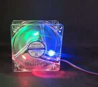 3-Pack: NEW Evercool Crystal 80mm x 35mm Multi-Color LED PC Case Cooling Fan Lot