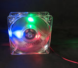 3-Pack: NEW Evercool Crystal 80mm x 35mm Multi-Color LED PC Case Cooling Fan Lot