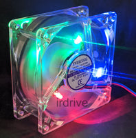 3-Pack: NEW Evercool Crystal 80mm x 35mm Multi-Color LED PC Case Cooling Fan Lot