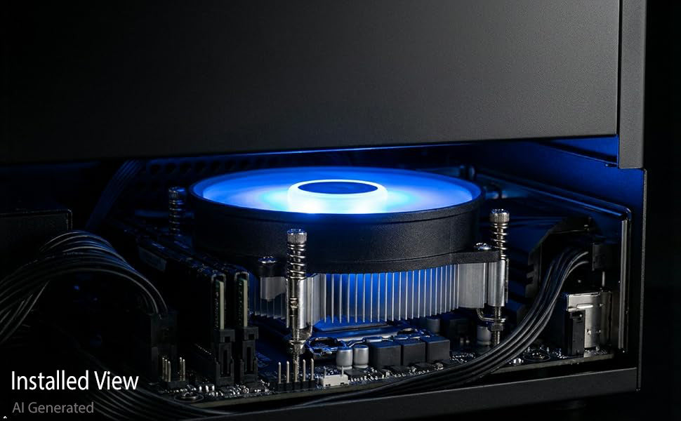 HIGH POWER® Low Profile Blue LED Intel Socket LGA1700 for i7/i5/i3/i9 Active CPU Cooler