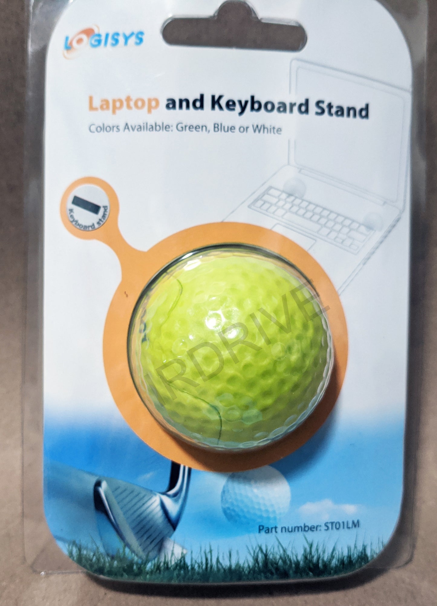 2pc: NEW Logisys Lime/Blue Golf Ball Notebook, Keyboard, Cellphone Anti-Slip Tilt Stand ST01LM ST01BL