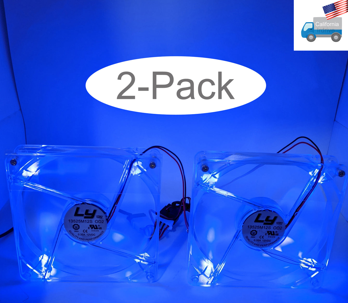 2-Pack: NEW HIGH POWER/LY 2pin 135mm/140mm Replacement LED ATX Power Supply Fan (Copy)