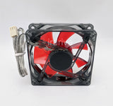 6-pack: NEW Enermax Twister 80mm x 25mm RED LED 3-pin 12V Case Cooling Fan