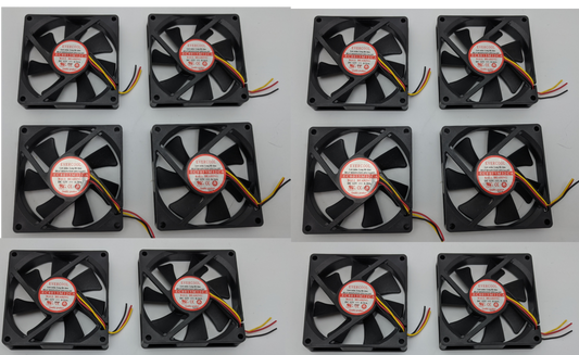 Lot 12: NEW 80mm x 80mm x 15mm 3-wire Stripped Computer PC Ball Bearing Case Fan