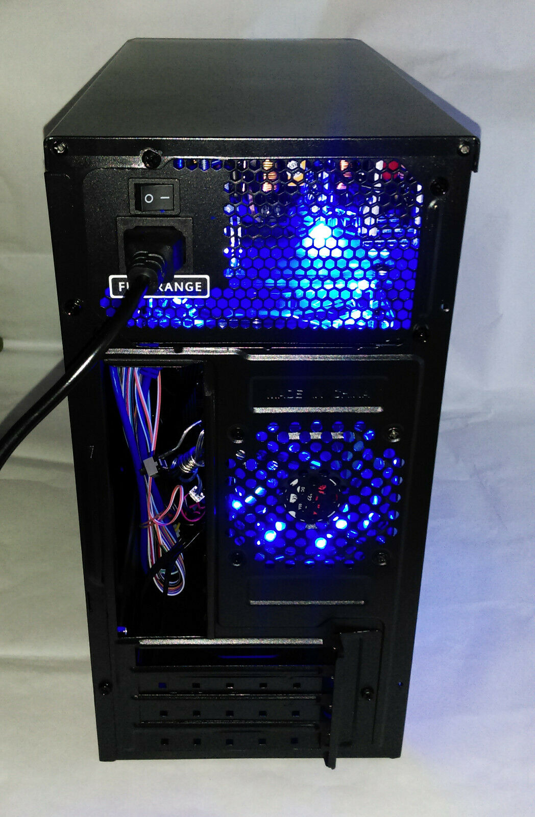 NEW Black MicroATX USB 3.0 PC Tower Case w/ SHARK 1000W LED Power Supply (LED Fan) & 80mm Enermax Blue LED Case Fan