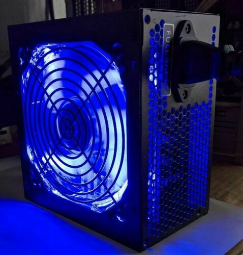 NEW Black MicroATX USB 3.0 PC Tower Case w/ SHARK 1000W LED Power Supply (LED Fan) & 80mm Enermax Blue LED Case Fan